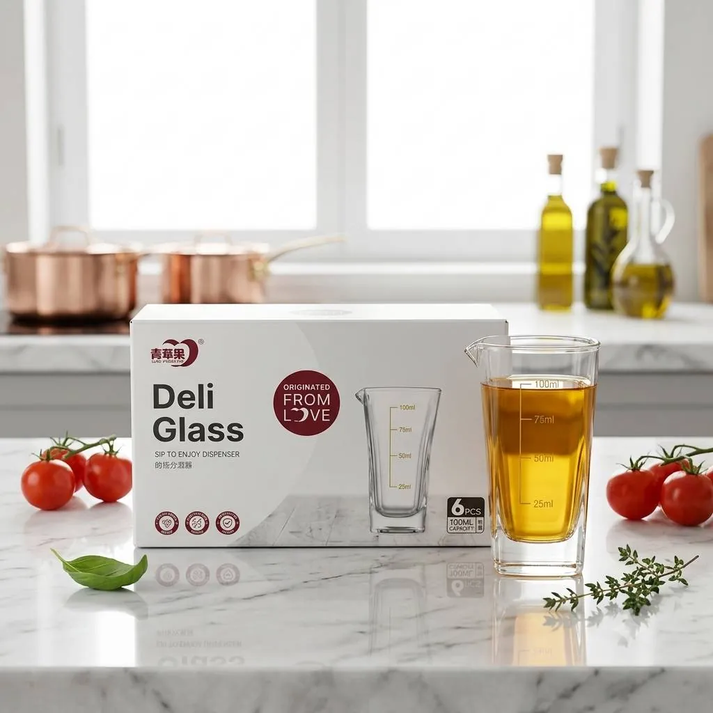 سس‌ریز شیشه‌ای ۱۰۰ میلی‌لیتر ست ۶ عددی Deli Glass کد 258