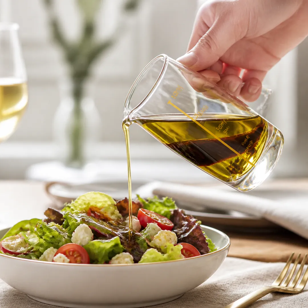 سس‌ریز شیشه‌ای مدرج ۱۵۰ میلی‌لیتر ظرف سرو سس و چاشنی ست 6 عددی کد 229
