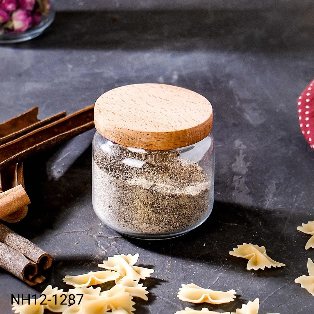 بانکه شیشه‌ای درب چوبی نیوهوم مدل NH۱۲-۱۲۸۷