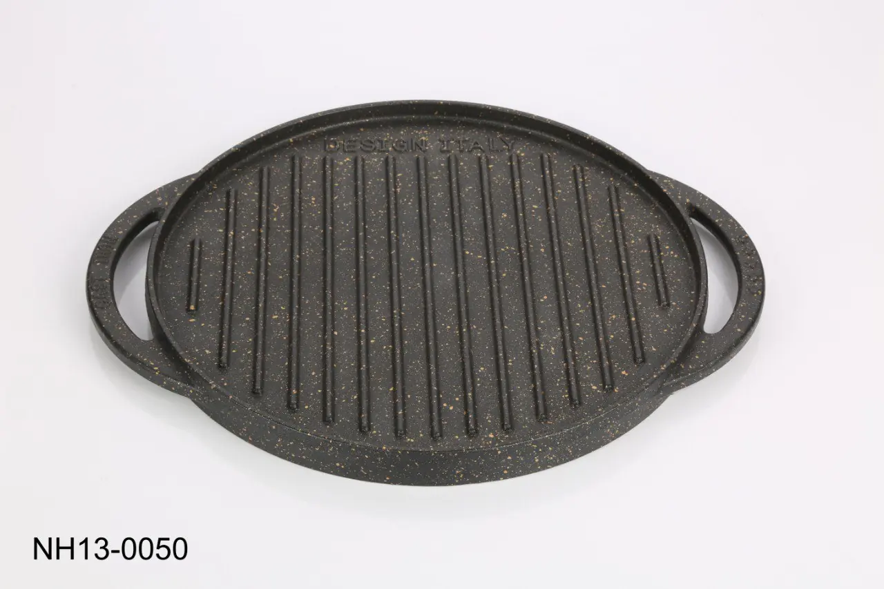 تابه گریل چدنی سنگین گرد بدون درب مدل NH13-0050