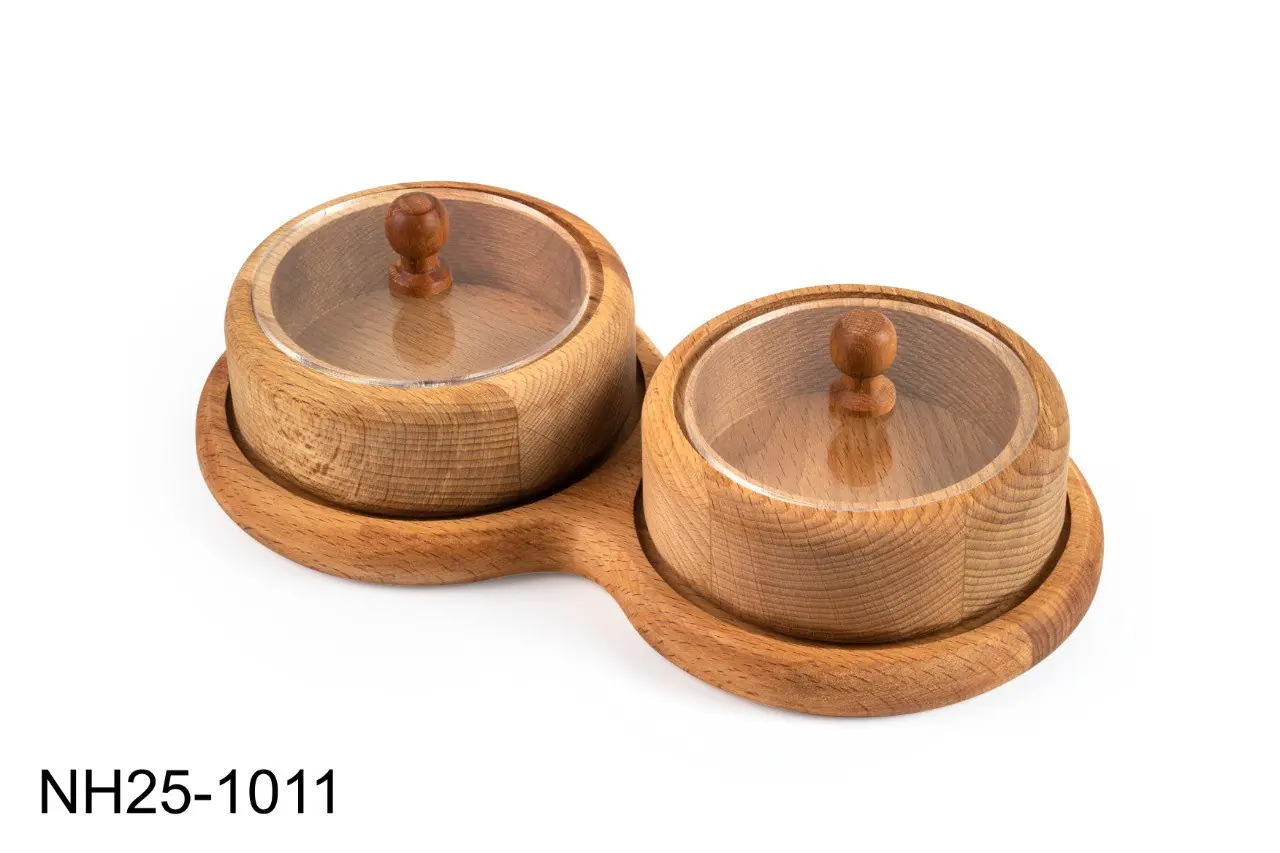 اردوخوری گرد ۲ خانه با کفی چوبی نیوهوم مدل NH۲۵-۱۰۱۱